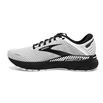 Brooks Women's Adrenaline GTS 22 Supportive Running Shoe - White/Grey/Black - 9 Medium