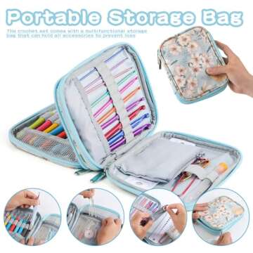 Mayboos 96 Pack Crochet Hooks Set, Ergonomic Knitting Needle Weave Yarn Kits with Storage Case and Crochet Needle Accessories, Crochet Needles Kit for Beginners and Experienced Crochet Hook