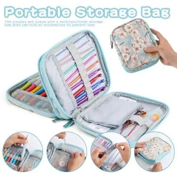 Mayboos 96 Pack Crochet Hooks Set, Ergonomic Knitting Needle Weave Yarn Kits with Storage Case and Crochet Needle Accessories, Crochet Needles Kit for Beginners and Experienced Crochet Hook