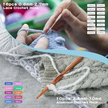 Mayboos 96 Pack Crochet Hooks Set, Ergonomic Knitting Needle Weave Yarn Kits with Storage Case and Crochet Needle Accessories, Crochet Needles Kit for Beginners and Experienced Crochet Hook