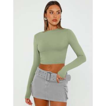Trendy Queen Long Sleeve Crop Tops for Casual Fashion 2025