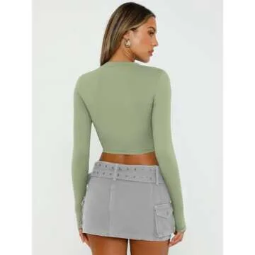 Trendy Queen Womens Long Sleeve Crop Tops Style for 2025