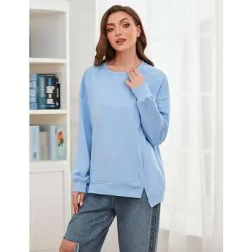 Stylish OLAPTA Women’s Oversized Sweatshirt in Blue