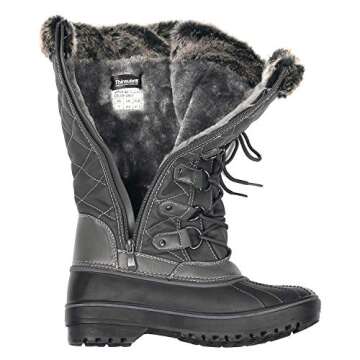 DREAM PAIRS Women's DP Warm Faux Fur Lined Mid Calf Winter Snow Boots,Size 8,Grey,DP-Avalanche