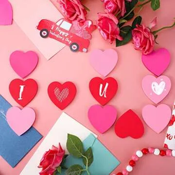 Roowest 600 Sheets Valentine's Day Heart Shaped Sticky Notes Heart Notepads 3 x 3 Inches Post Note Self Stick Memo Colorful Sticky Pad for Kid Home School Office Supplies(Blank,Red, Rose Red, Pink)