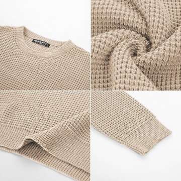 PJ PAUL JONES Mens Crewneck Sweaters Slim Fit Pullover Sweater Midweight Knitwear Khaki L