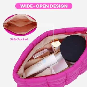 HICARRY Quilted Makeup Bag - Cute Puffer Organizer