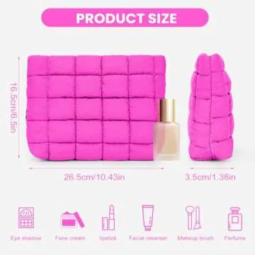 HICARRY Quilted Makeup Bag - Cute Puffer Organizer
