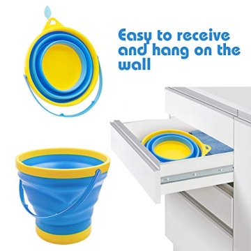 Shindel 3PCS Foldable Beach Bucket Set Collapsible Sand Toys