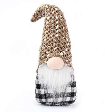 TASTION Gnomes Christmas Holiday Decorations 3PC Winter Elf Handmade Santa Plush Gnom，Home Tableto...