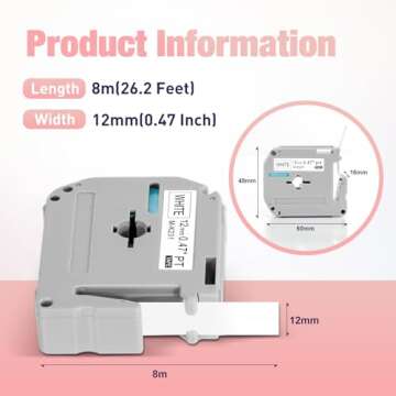 Affordable 5-Pack Brother Label Maker Tape 12mm Refills