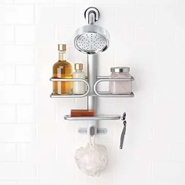 OXO Good Grips Aluminum Shower Caddy for Organized Bathrooms