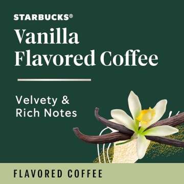 Starbucks K-Cup Coffee Pods, Vanilla Flavored Coffee, Naturally Flavored, 100% Arabica, 1 box (10 po...