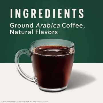 Starbucks K-Cup Coffee Pods, Vanilla Flavored Coffee, Naturally Flavored, 100% Arabica, 1 box (10 pods)