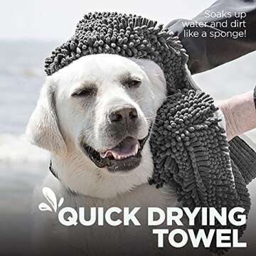 Soggy Doggy Super Shammy Dog Towel, Washable Microfiber Dog Towels for Drying Dogs and Cleaning Paws...
