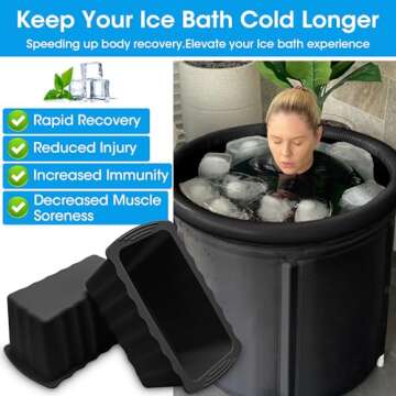 4Pack 24LB Extra Large Ice Block Mold Giant Ice Cube Molds Thick Silicone Ice Bricks Maker Molds Reusable Big Ice Cubes Trays Molds for Ice Bath Tub or Cold Plunge Coolers Chiller Freezer Accessories