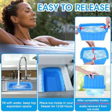 4Pack 24LB Extra Large Ice Block Mold Giant Ice Cube Molds Thick Silicone Ice Bricks Maker Molds Reusable Big Ice Cubes Trays Molds for Ice Bath Tub or Cold Plunge Coolers Chiller Freezer Accessories