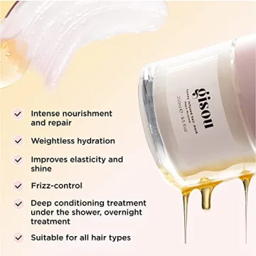 Gisou Honey Infused Hair Mask to Hydrate and Repair for Softer, Stronger, More Manageable Hair (7.8 Fl. Oz)