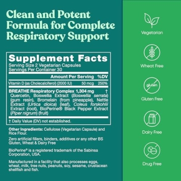 Breathe Inhaler Support Supplement - Lungs & Allergy Health