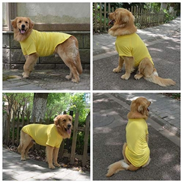 Lovelonglong Dog T-Shirts for Medium Large Dogs Yellow XXXL