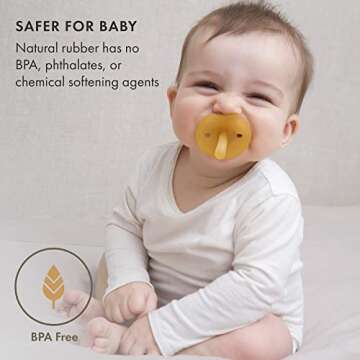 Natursutten Pacifiers 0-6 Months - 1-Pack Butterfly Shield Orthodontic Nipple Natural Rubber Safe & ...