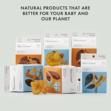 Natursutten Pacifiers 0-6 Months Safe Soft Natural Rubber