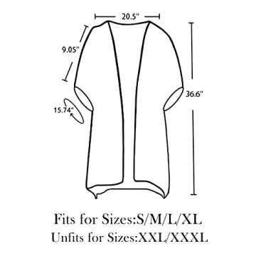 LA CARRIE Women's Chiffon Kimono Cardigan Cover Up with Half Sleeve Summer Sheer Beachwear Swimsuit for Bikini(Black)