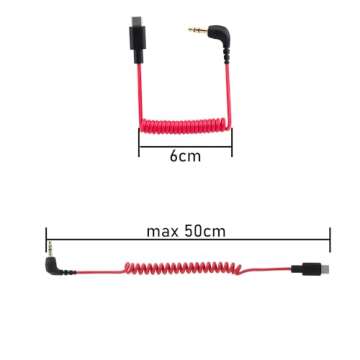 JCMOYUTY for Rode Wireless GO 2 / ME/Pro USB C to 3.5mm TRS Microphone Adapter Mic Cable, for Hollyland Lark M1 / M2 / MAX / 150 / M1 / MAX Duo DAC Coiled Cable for Android iPhone 15