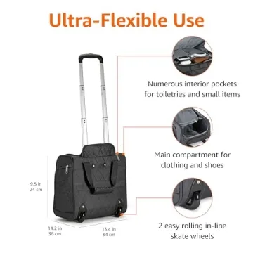Compact Amazon Basics Underseat Carry On Luggage with Wheels