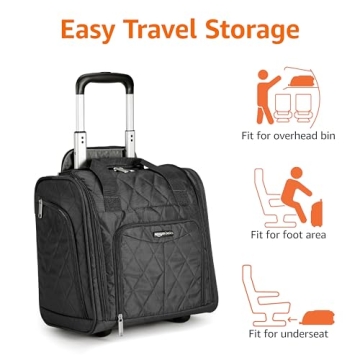 Compact Amazon Basics Underseat Carry On Luggage with Wheels