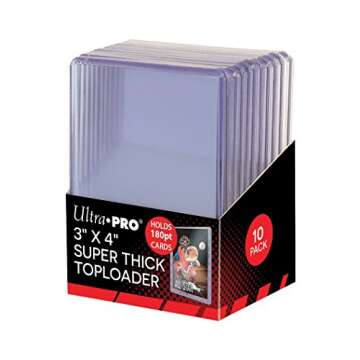 Ultra Pro 2 180pt Top Loader Packs - 10 Toploaders Per Pack (20 Total) - Thick Baseball, Basketball,...