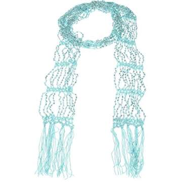 Hand By Hand™ Women's Scarf Seed Bead Long Thin Lightweight Belt Wrap [Mint](One Size)