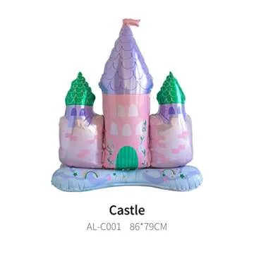 4pcs 33inch castle balloons.Princess birthday party decorations.Self-Standing castle balloon for pri...