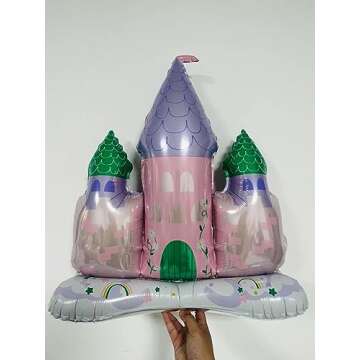 4pcs 33inch castle balloons.Princess birthday party decorations.Self-Standing castle balloon for princess party decoration.