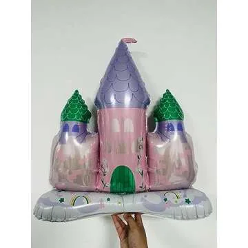 4pcs 33inch castle balloons.Princess birthday party decorations.Self-Standing castle balloon for princess party decoration.