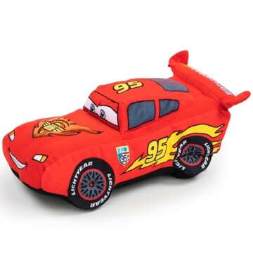 Cars Plush Stuffed Lightning Mcqueen Red Pillow Buddy - Kids Super Soft Polyester Microfiber, 19 inch (Official Disney Pixar Product)