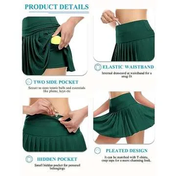 DERCA Pleated Tennis Skirt - Women’s Activewear Skort