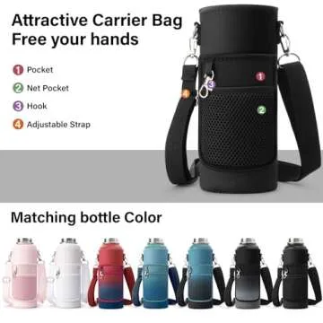 DYSANKY Insulated Water Bottle 40oz with Carrier Bag