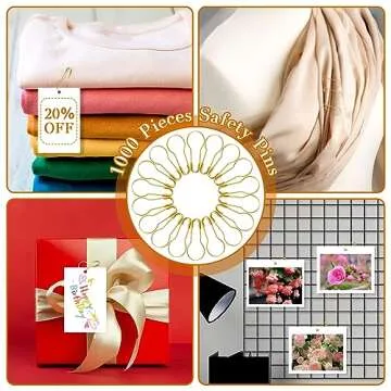 SBYURE 1000 Gold Clothing Tag Pins for Crafting & Sewing