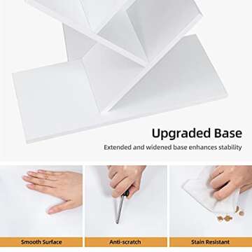 YITAHOME Tree Bookshelf, 9 Shelf Floor Standing Modern Tree Bookcase Bookshelves, Decorative Simple Display Book Rack Books Holder Organizer in Living Room Bedroom Home Office for Books/CDs, White