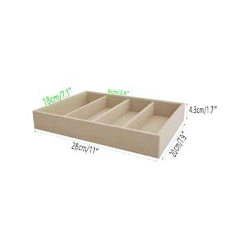 Svea Display Premium Grade Beige Velvet Jewelry Organization Sunglasses Eyewear Watch Tray Stackable Drawer Divider Insert Hallway Accessaries Container