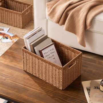 UBBCARE Wicker Storage Baskets for Home Organizing