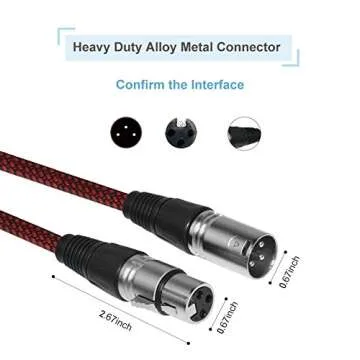 FURUI XLR Cable 10ft 2Pack Male to Female, Microphone XLR Cable 3 Pin Nylon Braided Balanced XLR Cable Mic DMX Cable Patch Cords with Oxygen-Free Copper Conductors
