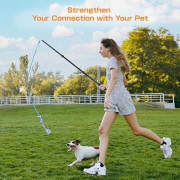Upgraded Flirt Pole for Dogs - Extendable Dog Flirt Pole with Detachable Interactive Toys - Flirt St...