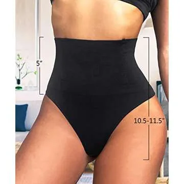 AIMILIA Butt Lifter Shapewear Sexy Thong Panties Underwear Tummy Control Women’s Body Shaper Slimmer Waist Cincher Trainer Black