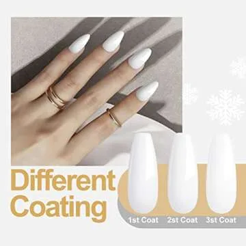 wowfun Gel Nail Polish Gel Polish 1Pcs Gel Nail Polish Nail Polish 15ML Soak Off Christmas Gift for Women Long Lasting Salon Home DIY (White)