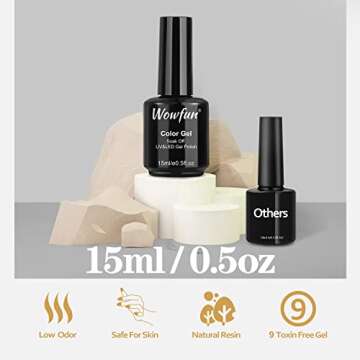 wowfun Gel Nail Polish Gel Polish 1Pcs Gel Nail Polish Nail Polish 15ML Soak Off Christmas Gift for Women Long Lasting Salon Home DIY (White)