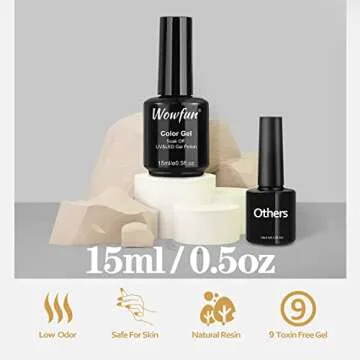 wowfun Gel Nail Polish Gel Polish 1Pcs Gel Nail Polish Nail Polish 15ML Soak Off Christmas Gift for Women Long Lasting Salon Home DIY (White)