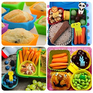 DGYJJZ 50Pcs Silicone Lunch Box Dividers with Food Picks
