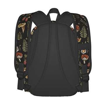 SUPLUCHOM School Backpack Vintage Magic Mushroom Leaf Forest Casual Daypack Men Women Polyester Lapt...